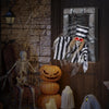 Lucktree Animated Halloween Decoration, 18” Hanging Skull Prisoner
