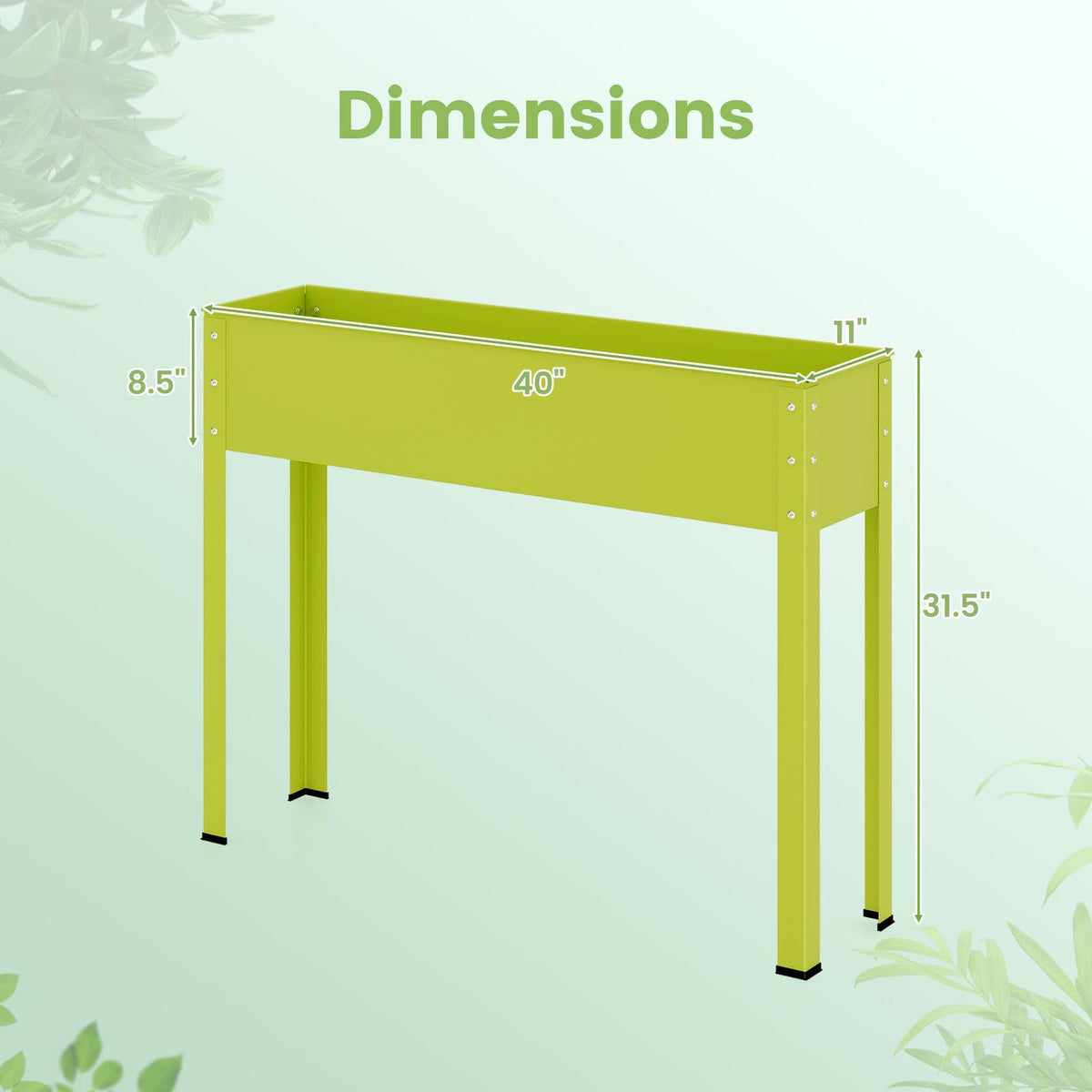 Lucktree Raised Garden Bed, Metal Planter Box with Legs, Drain Hole, Outdoor Indoor Elevated Garden Box