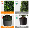 Lucktree 3ft Artificial Boxwood Tower Topiary Trees, 2 Pack Faux Decorative Plants in Cement-Filled Plastic Pot - LucktreeUS