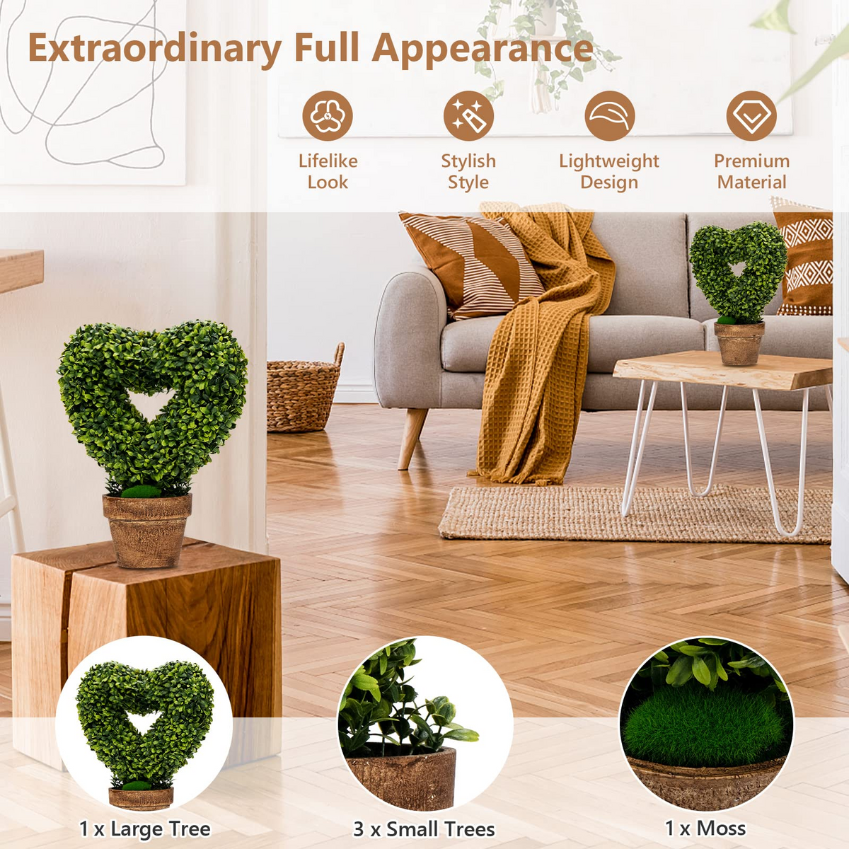Lucktree 4 Pack Artificial Boxwood Topiary Trees - LucktreeUS