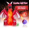 Lucktree 8 FT Halloween Inflatable Fire Dragon, Blow-up Red Dragon