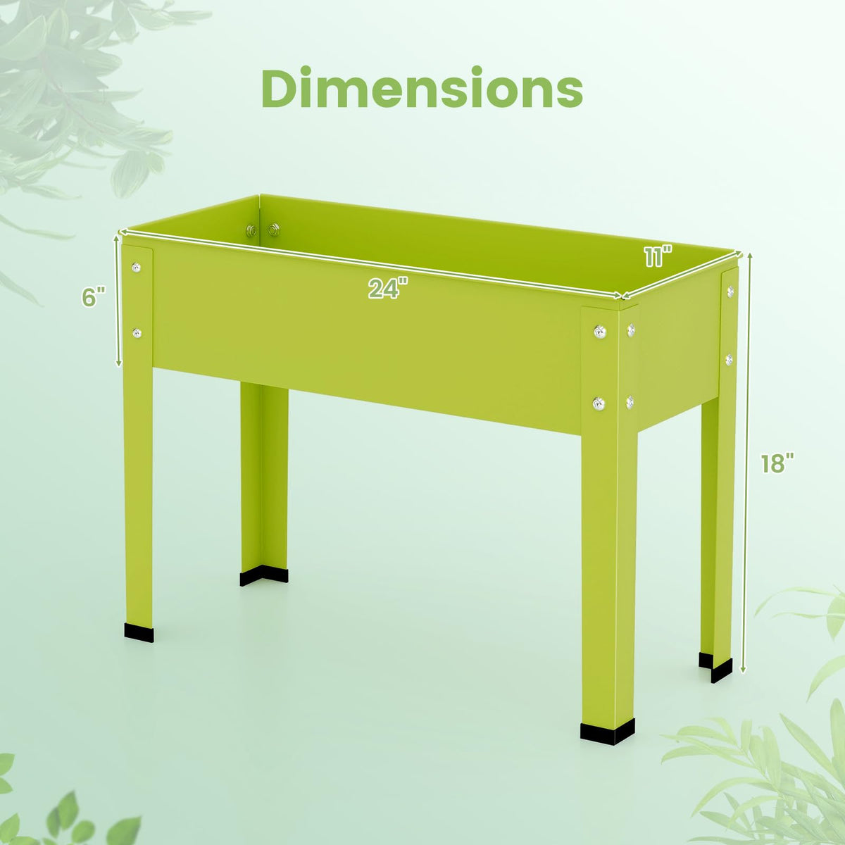 Lucktree Raised Garden Bed, Metal Planter Box with Legs, Drain Hole, Outdoor Indoor Elevated Garden Box