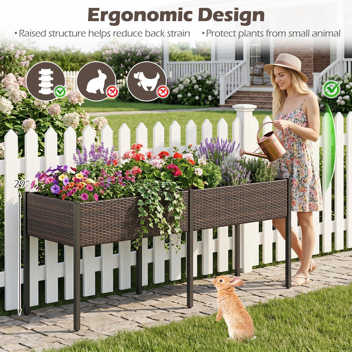 Lucktree 6 x 2 FT Raised Garden Bed with Legs