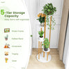 Lucktree 4 Tier Plant Stand Indoor, Tall Plant Shelf with Marble Texture for Multiple Potted Plants, Tiered Metal Plant Holder Flower Display Rack for Living Room Balcony Porch