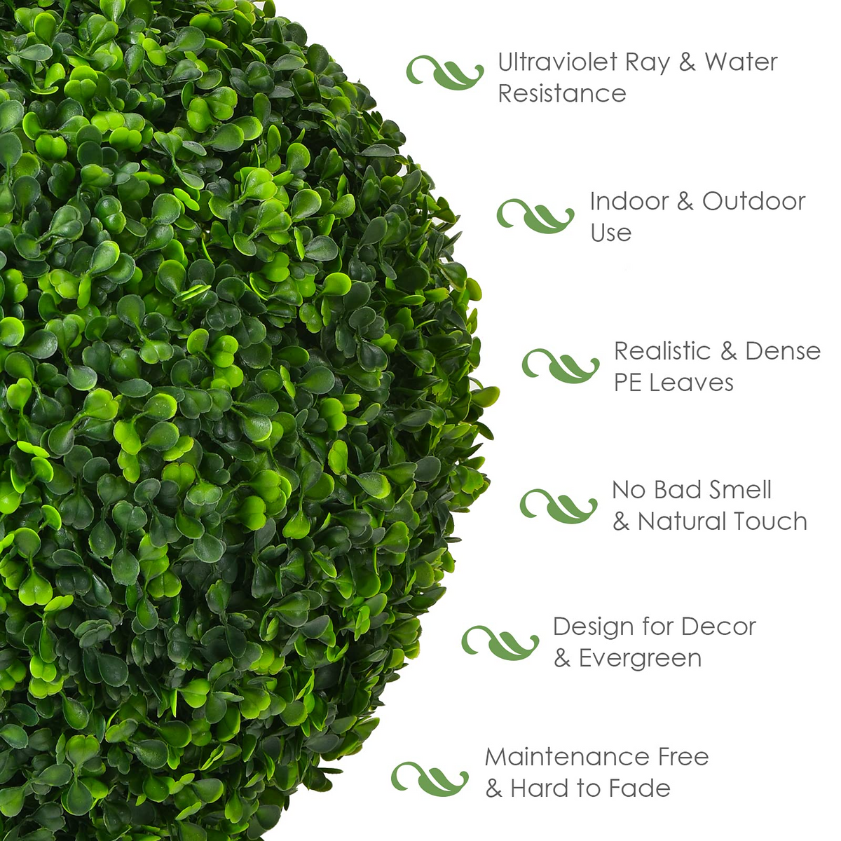 Lucktree 2 PCS 15.7 Inch Artificial Boxwood Topiary Balls - LucktreeUS