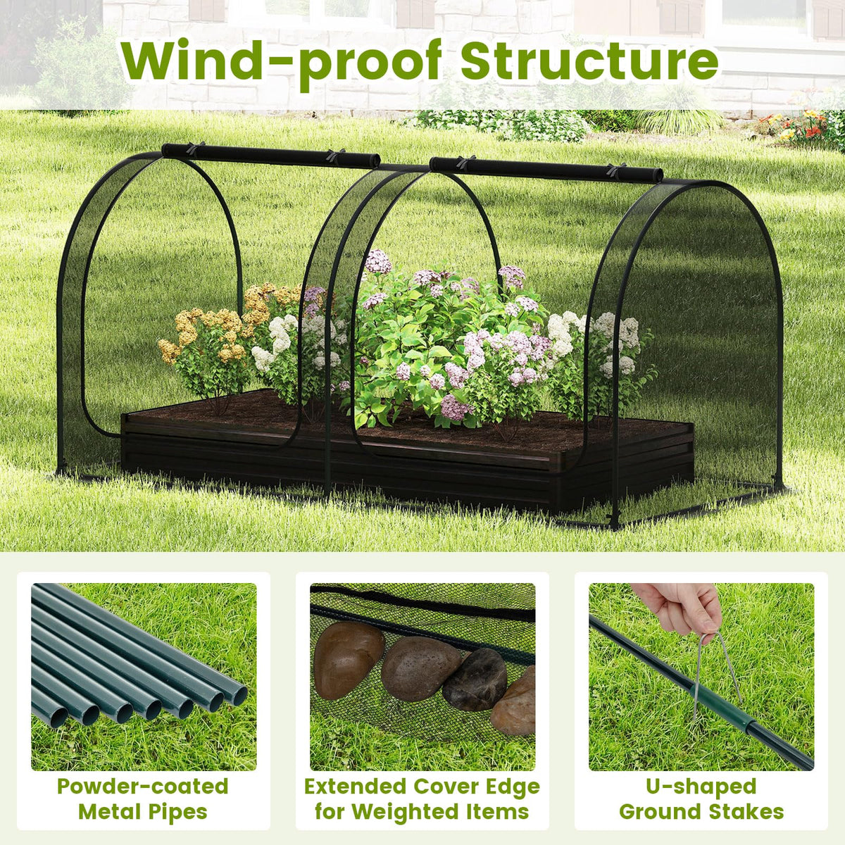 Lucktree 98” x 48” x 48” Tunnel Crop Cage