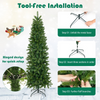 Lucktree 6ft / 7ft Pre-Lit Pencil Christmas Tree, Hinged Artificial Slim Tree with 648 PVC PE Branch Tips - LucktreeUS