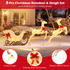 Lucktree 3-Piece Christmas Lighted Reindeer & Sleigh Set