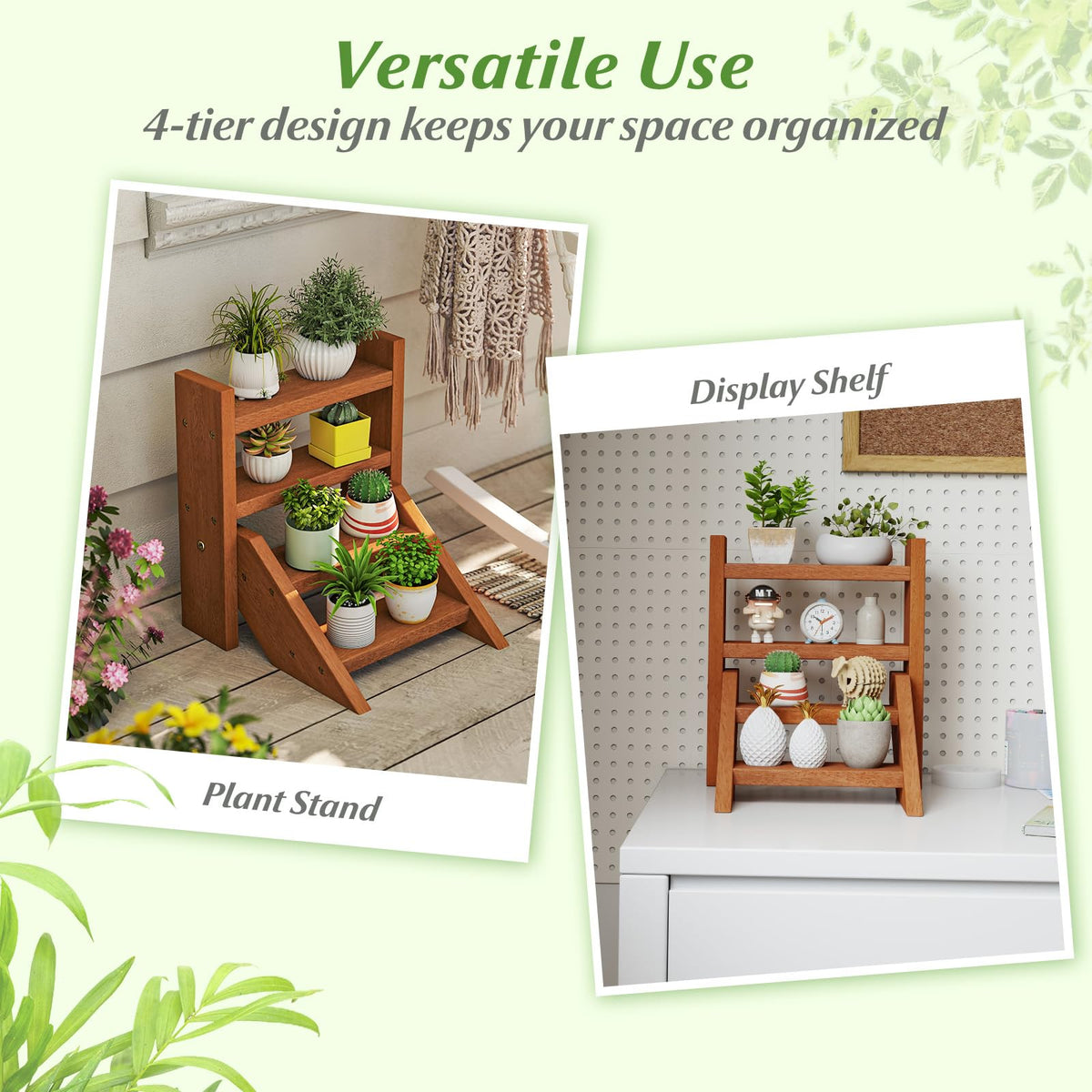 Lucktree Plant Stand for Desk 4-Tier Small Tabletop Ladder Shelf for Succulents