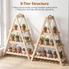 Lucktree 3-Tier Plant Stand Indoor | 28.5" Wood Flower Pot Plant Display Shelf