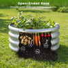 Lucktree Galvanized 2 x 2 x 1 FT Round Outdoor Planter Box with Open-Ended Base (1/2)