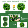 Lucktree 12 Inch Artificial Lavender Topiary Balls Set of 2, Outdoor Faux Greenery Balls with Flowers