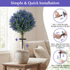 Lucktree Set of 2 Artificial Lavender Topiary Ball Trees | Sun-Proof Indoor Outdoor Fake Evergreen Plants