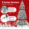 Lucktree 7 FT Half Snow Flocked Christmas Tree with 240 Warm White & Multicolored LED Lights