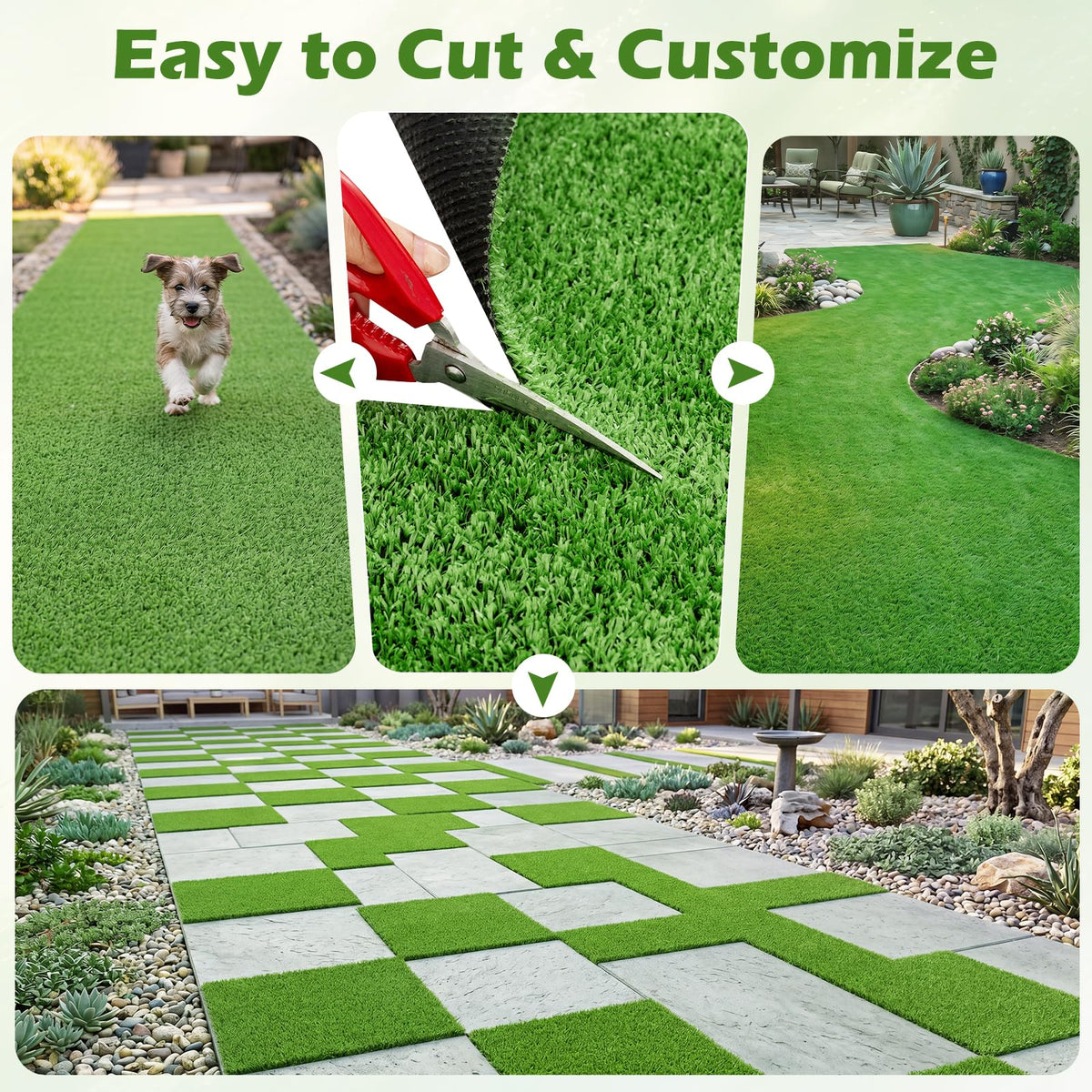 Lucktree 10 FT x 6.5 FT/8 FT x 5 FT Artificial Turf Rug