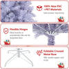 Lucktree 6FT / 7.5FT Pre-Lit Tinsel Christmas Tree with Warm White LED Lights