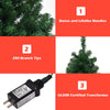 4ft Pre-Lit Christmas Tree, Artificial PVC Xmas Tree with 100 Warm White LED Lights and Stable Triangular Stand - LucktreeUS