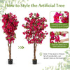 Lucktree 6 FT Bougainvillea Artificial Tree Artificial Plants for Indoor Decor