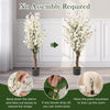 Lucktree 47” Faux Plum Blossom Plant with White Fabric Flower