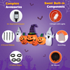 Lucktree 9 FT Halloween Inflatable Pumpkin Ghost, Spooky Lighted Holiday Decoration w/ Witch's Hat,