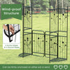Lucktree 87'' Metal Garden Arbor with Lockable Gate and Planter Shelves