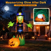 Lucktree 8 FT Halloween Inflatable Witch & Pumpkin with Built-in LED Lights