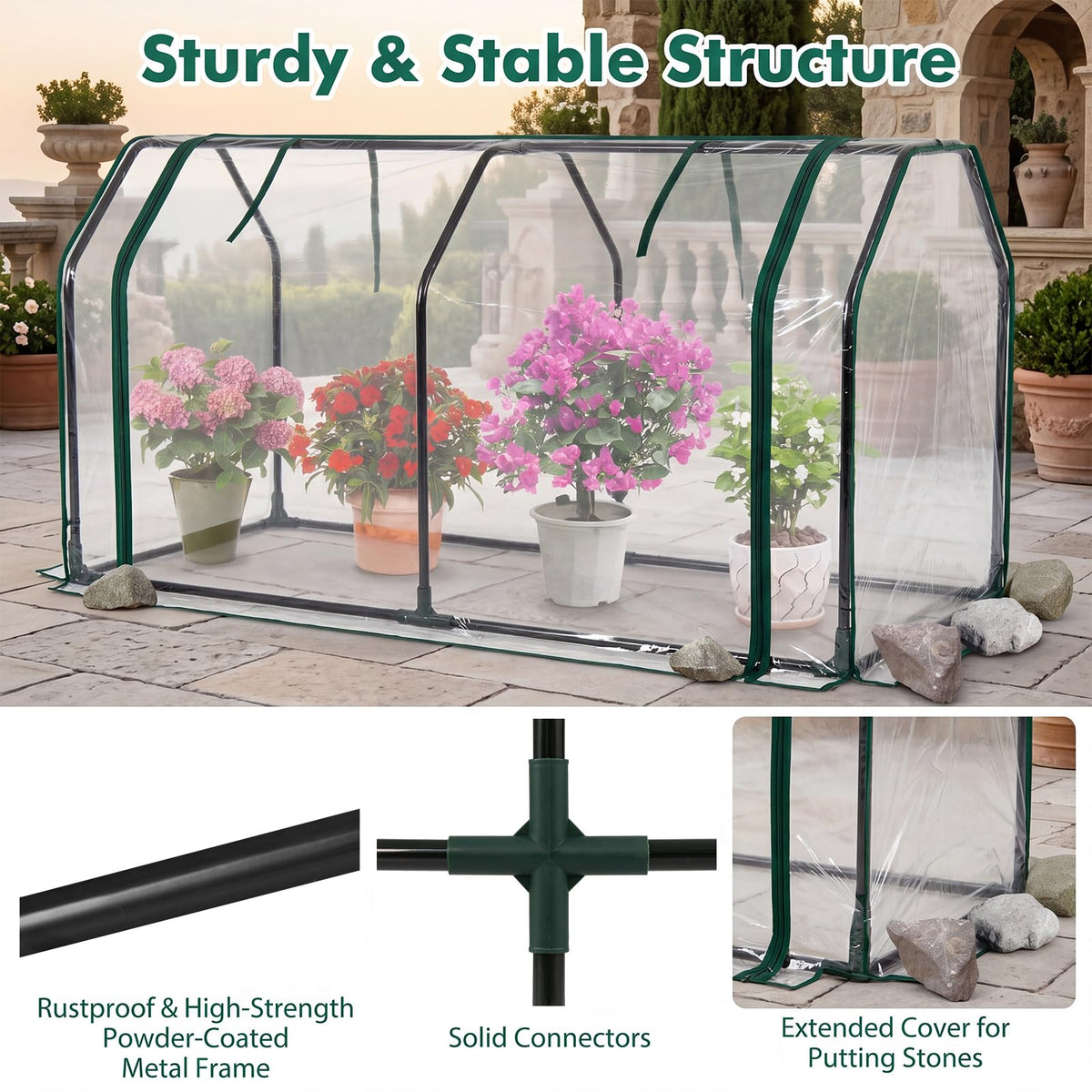 Lucktree 47''x21.5''x24'' Mini Portable Greenhouse