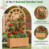 Lucktree Wooden Raised Garden Bed with Trellis 48 Inch Outdoor Screen