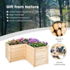 Lucktree Raised Garden Bed, 47.5" x 47.5" x 24.5" Wooden Planter Box, Outdoor L-Shaped Deep Garden Bed for Sapling Flower Herb Vegetable Fruit