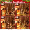 Lucktree Set of 3 Large Christmas Cone Trees, 32” 24” 16” Indoor Christmas Trees w/Warm White LED Lights