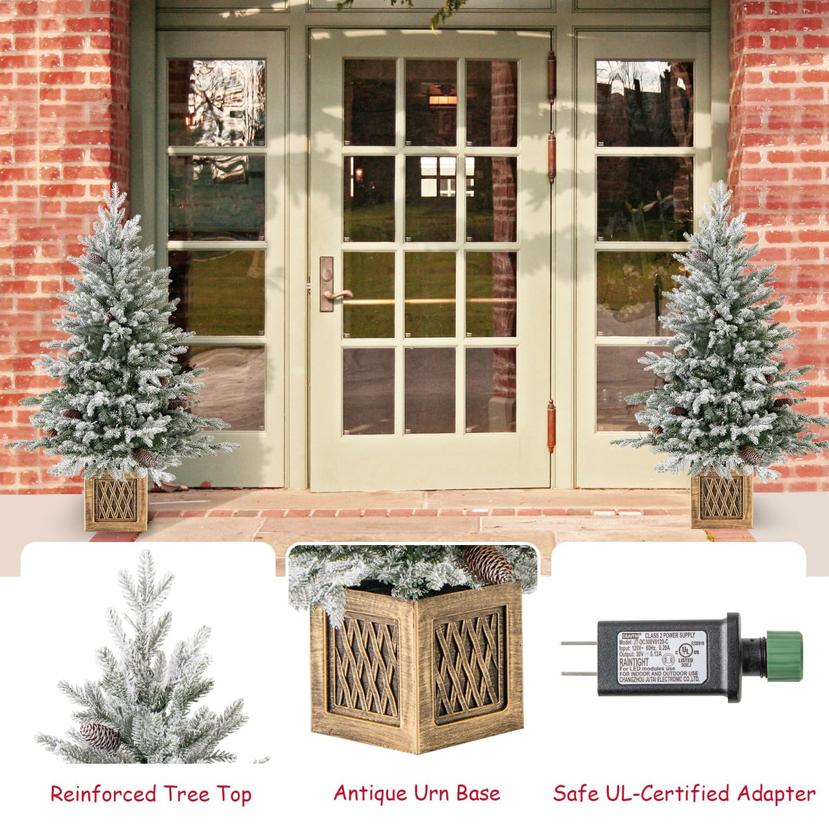 Lucktree 4 FT Pre-lit Entrance Christmas Tree with 231 Branch Tips and 100 LED Lights
