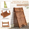 Lucktree Foldable Ladder Plant Shelf 3-Tier Solid Wood Indoor Outdoor Flower Pot Display Rack