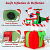 Lucktree 6 FT Christmas Inflatable Santa Claus Flying Helicopter on Gift Box