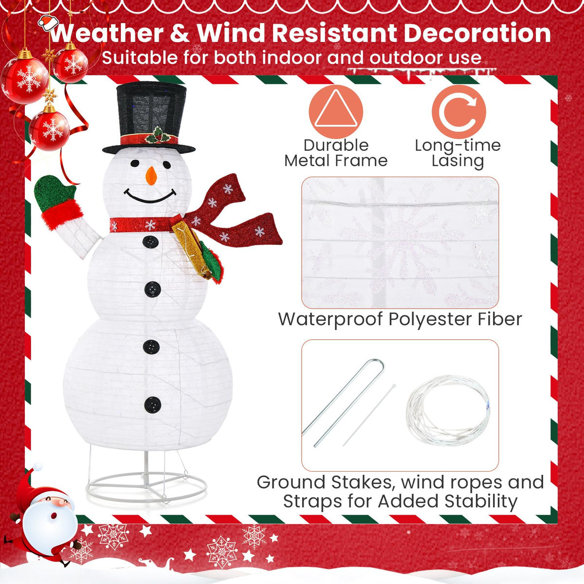 Lucktree 6 FT Lighted Christmas Snowman