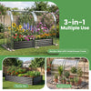 Lucktree 6x3x1 FT Galvanized Raised Garden Bed with Greenhouse Cover
