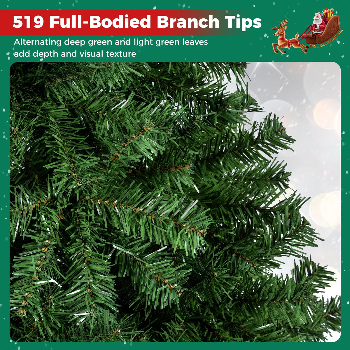 5 FT Artificial Christmas Tree w/Easy-Setup Hinges, Unlit