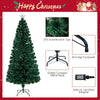 Lucktree 7ft Pre-Lit Fiber Optic Christmas Tree, Artificial Lighted Xmas Tree with 48 Warm-White Shape-Adjustable Star String Lights