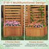 Lucktree Outdoor Wooden Privacy Screen with Planter Box