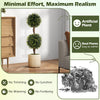 Lucktree 3 FT Artificial Boxwood Topiary Trees Set of 2 Faux Outdoor Topiary Ball Tree with Cement-Filled Pot