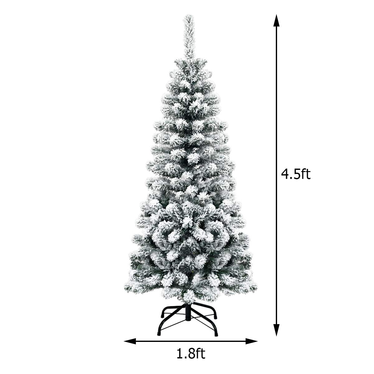 Lucktree 4.5ft / 6ft / 7.5ft Artificial Snow Flocked Christmas Tree - LucktreeUS