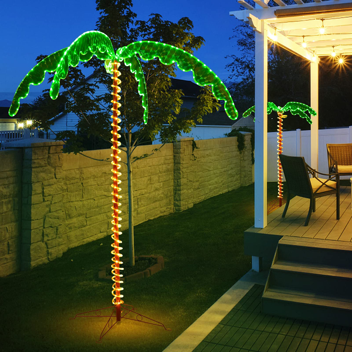 Lighted Palm Trees for Outside Patio - LucktreeUS