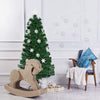 Lucktree 4ft Pre-Lit Fiber Optic Christmas Tree Artificial Xmas Full Tree with Colorful Snowflake LED Lights