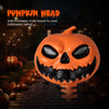 Lucktree 5.2 Ft Life-Size Posable Skeleton with Pumpkin Head Halloween Orange Skeleton Decoration