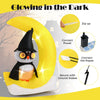 Lucktree 5.1 Ft Halloween Inflatables, Pre-Lit Owl on The Moon with Witch Hat