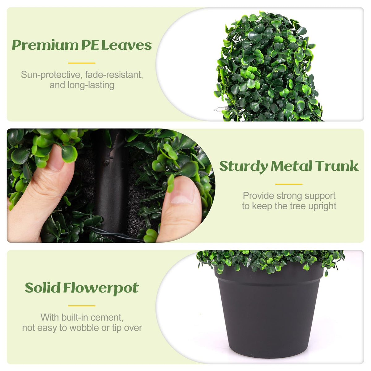 Lucktree 4FT Pre-Lit Artificial Spiral Boxwood Topiary Tree w/ 100 LED Lights, Nursery Pot, Indoor Outdoor Home Front Porch Holiday Decoration
