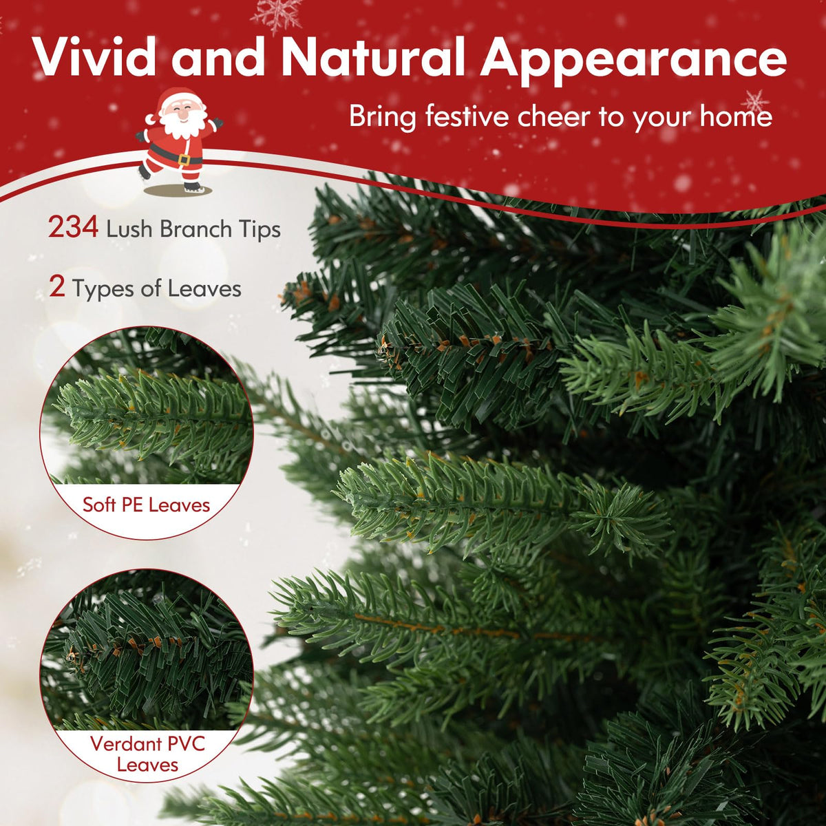 Lucktree 2ft Pre-Lit Tabletop Christmas Tree, Small Artificial Spruce Tree w/ 35 LED Lights