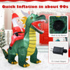 Lucktree 6.7 FT Inflatable Christmas Santa Claus Riding Dinosaur Decoration with Lights Stakes