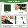 Lucktree 12PCS 20" x 20" Artificial Boxwood Panels Garden Privacy Fence Screen