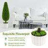 Lucktree 3ft Artificial Cedar Teardrop Shaped Topiary Tree, 2 Pack Faux Potted Plants with Plastic Nursery Pot