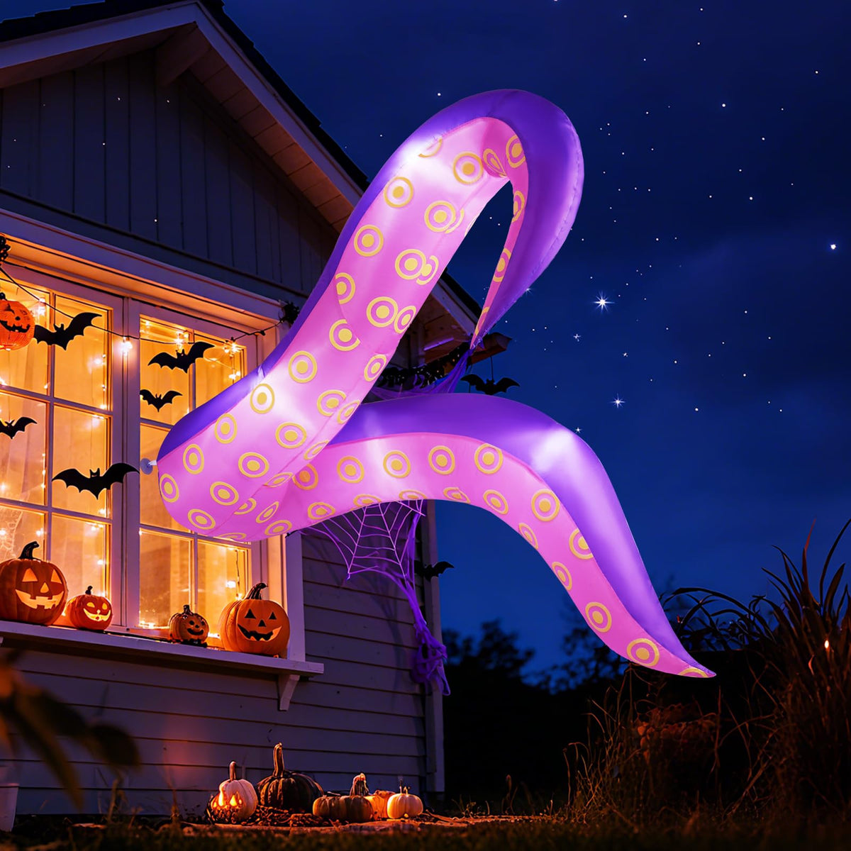 Lucktree 6.5 Ft Halloween Inflatable Tentacles, Blow up Octopus Legs